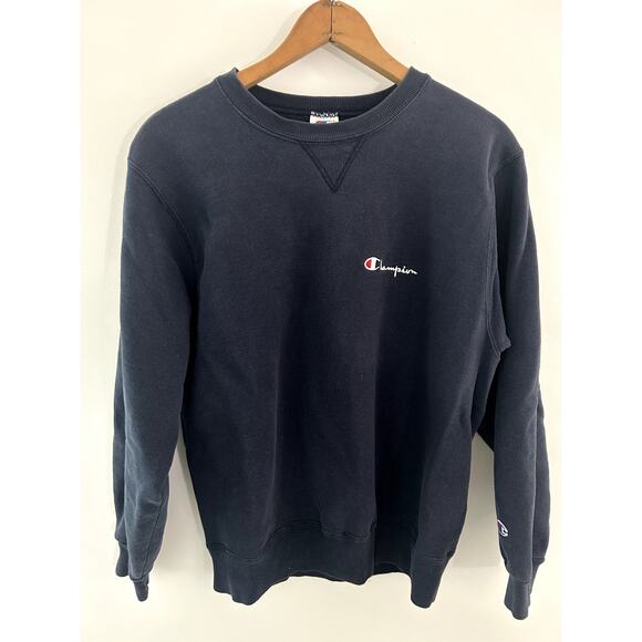 90s Champion Crew Neck Essential Navy Blue *Great Condition - Picture 1 of 4